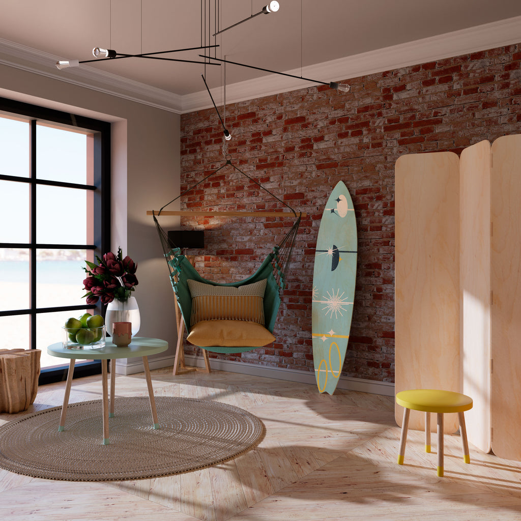 PATHS TO HAPPINESS Painel Decorativo Prancha de Surf