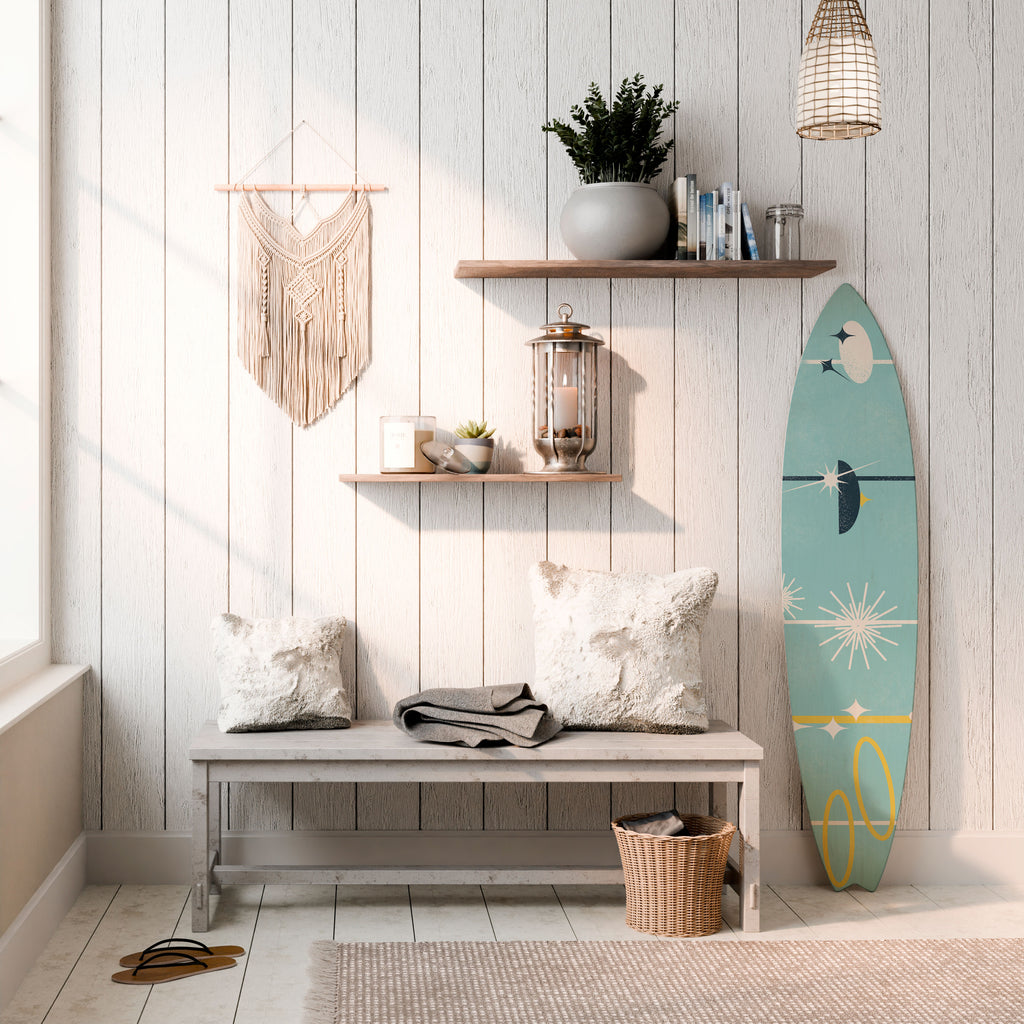 PATHS TO HAPPINESS Painel Decorativo Prancha de Surf