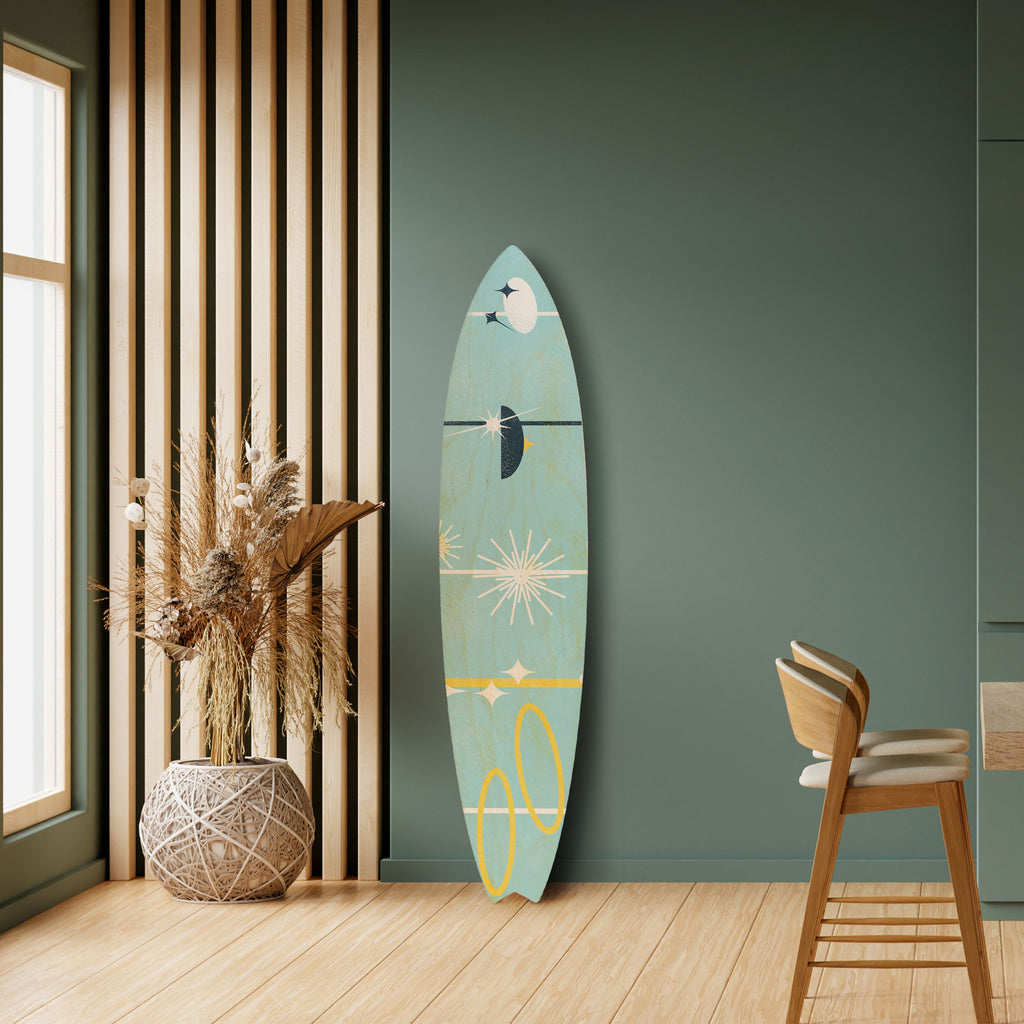 PATHS TO HAPPINESS Painel Decorativo Prancha de Surf