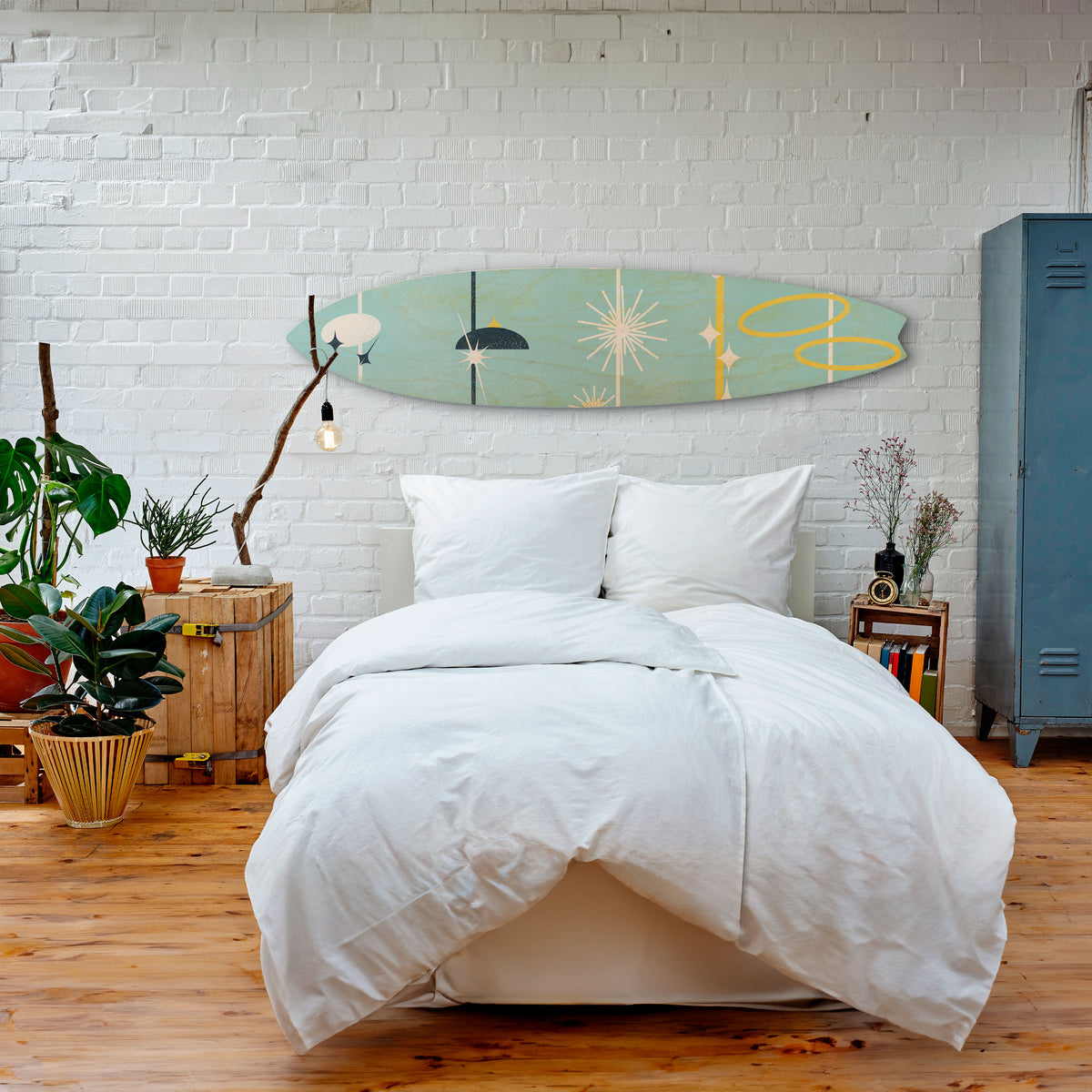 PATHS TO HAPPINESS Painel Decorativo Prancha de Surf