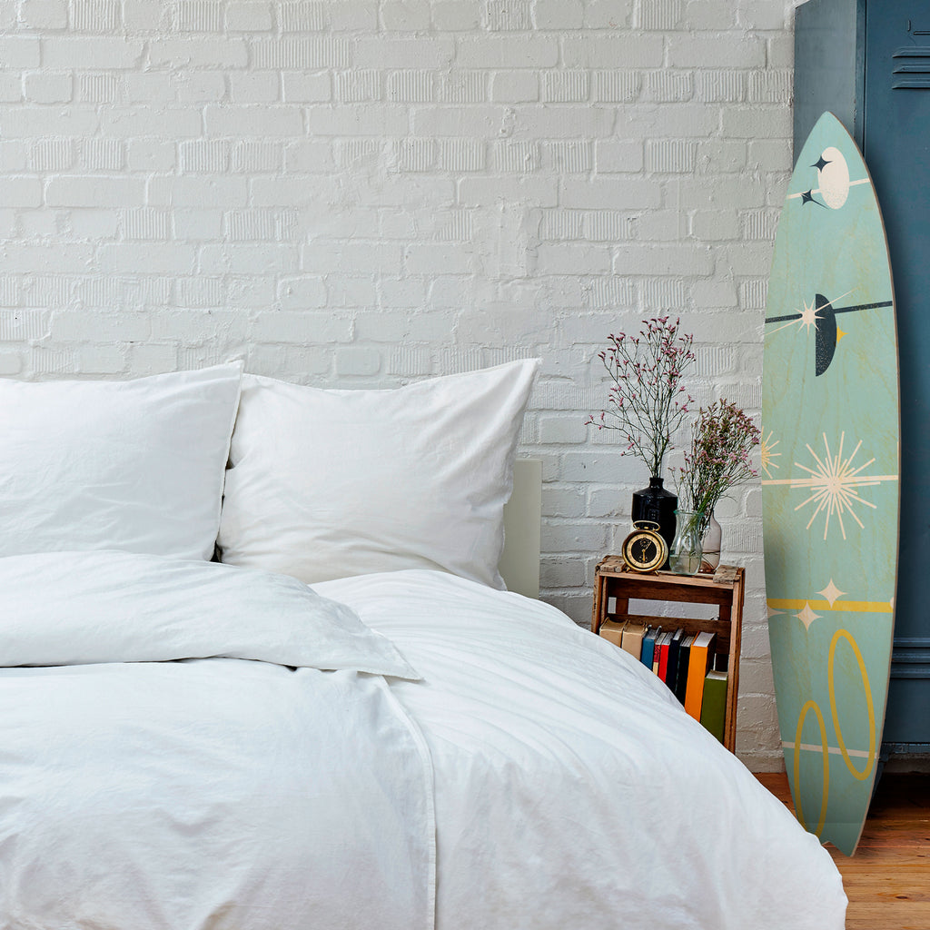 PATHS TO HAPPINESS Painel Decorativo Prancha de Surf