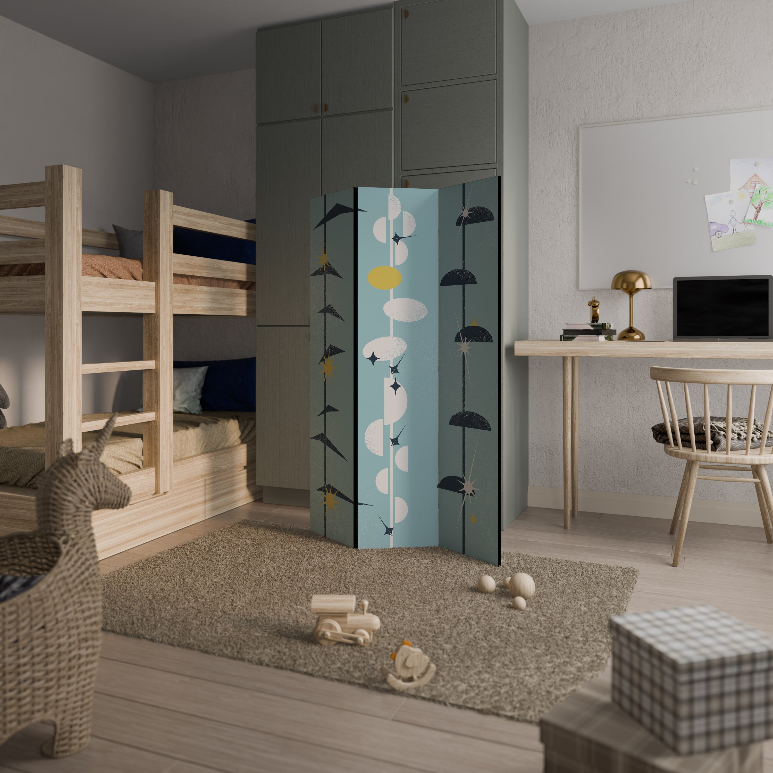 PATHS TO HAPPINESS Biombo de 3 Painéis