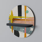 INTERSTELLAR VIBES Prateleira Oval Decorativa em Acabamento Preto