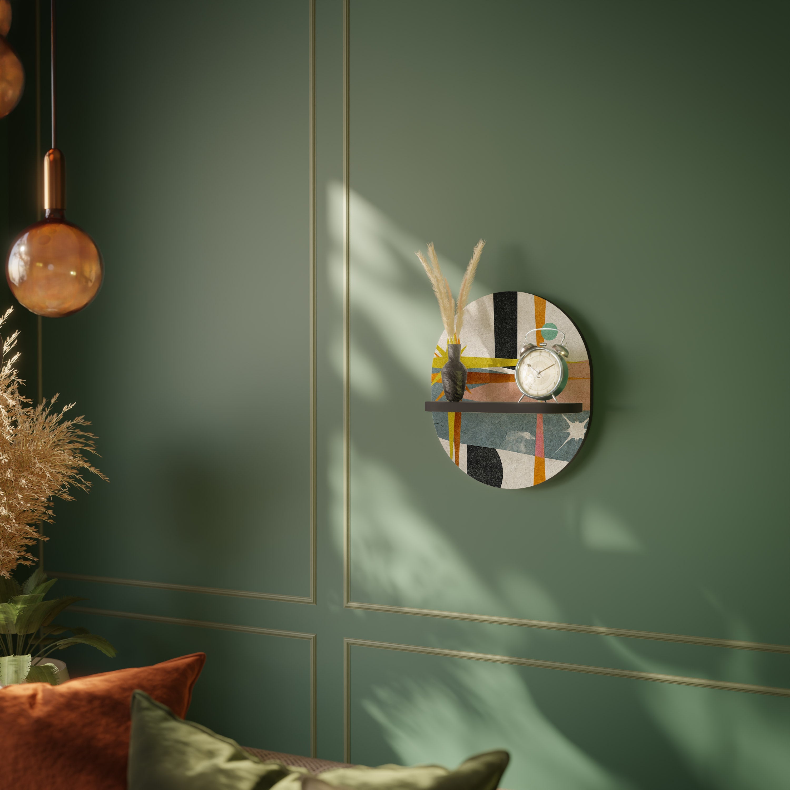 INTERSTELLAR VIBES Prateleira Oval Decorativa em Acabamento Preto