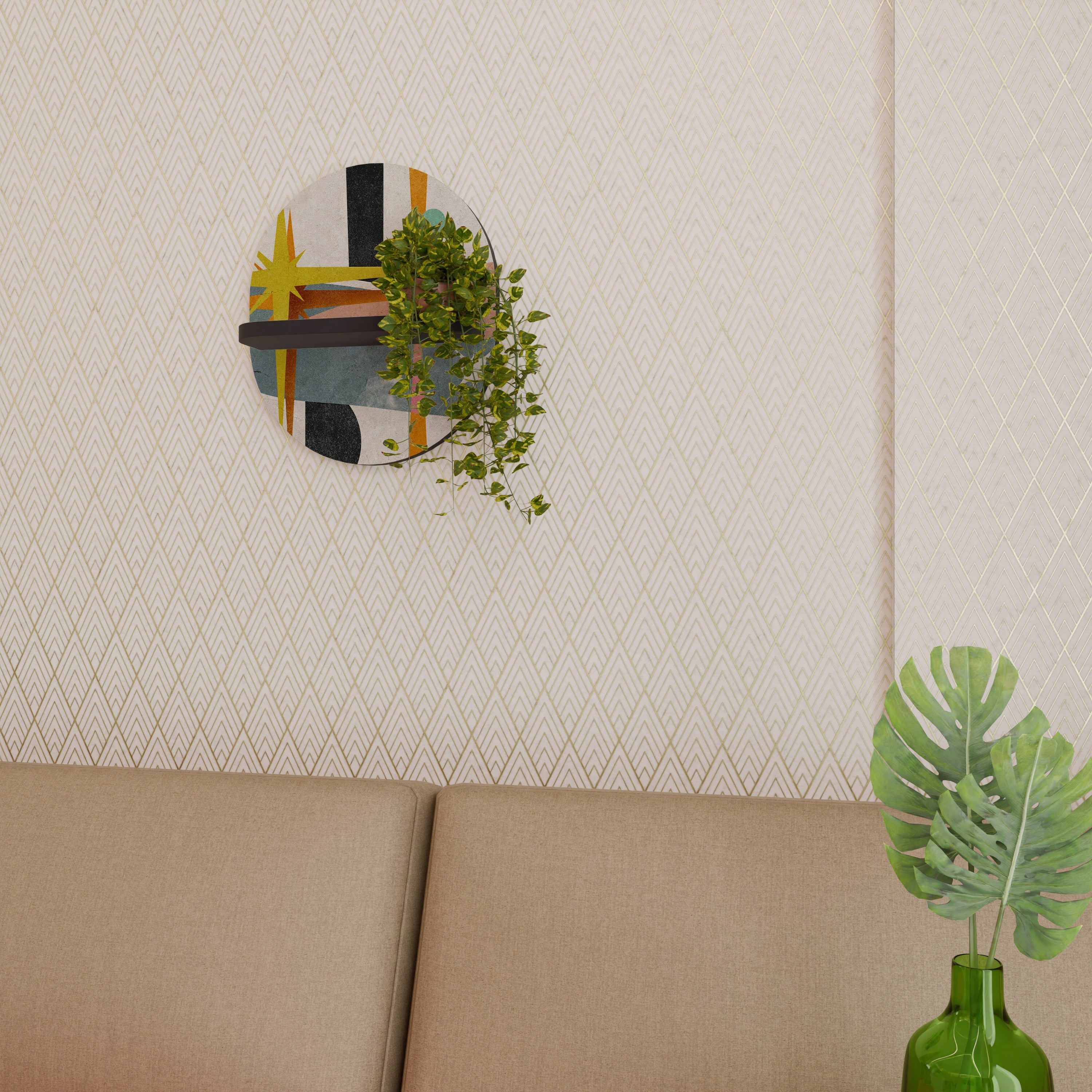 INTERSTELLAR VIBES Prateleira Oval Decorativa em Acabamento Preto