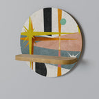 INTERSTELLAR VIBES Prateleira Redonda Decorativa em Efeito Carvalho