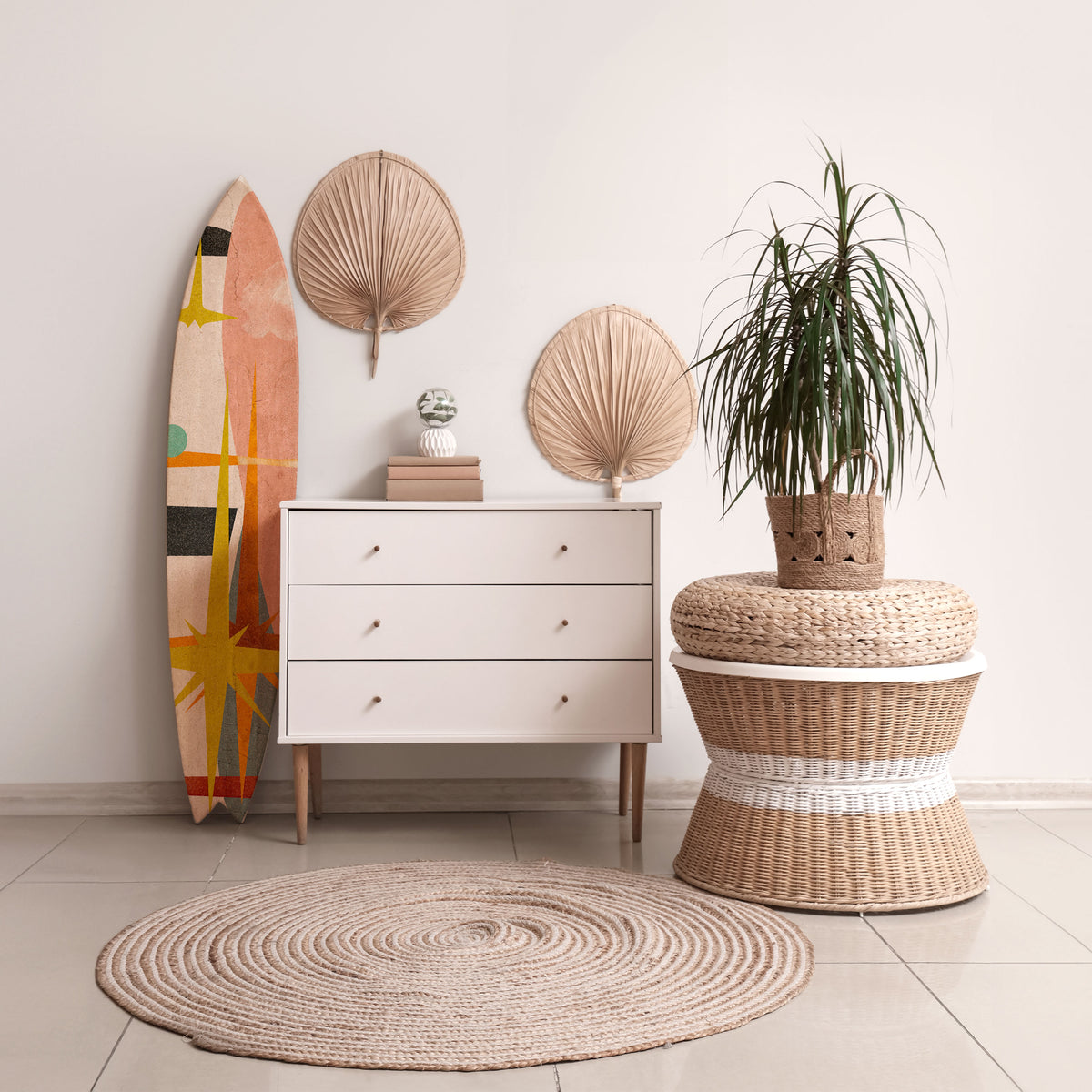 INTERSTELLAR VIBES Painel Decorativo Prancha de Surf