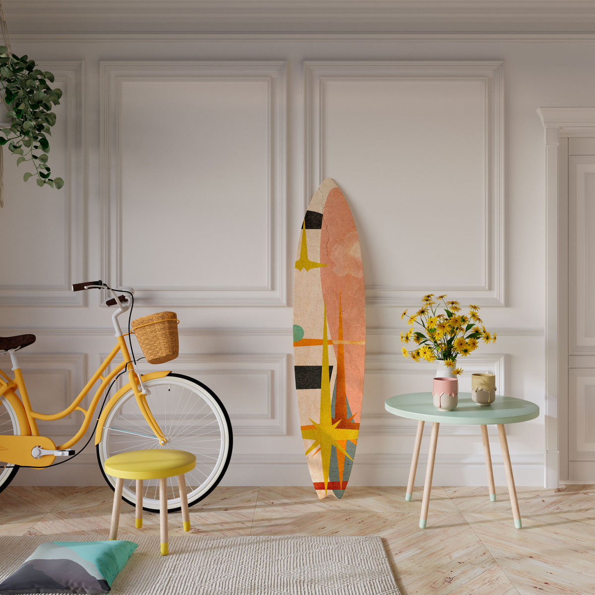 INTERSTELLAR VIBES Painel Decorativo Prancha de Surf