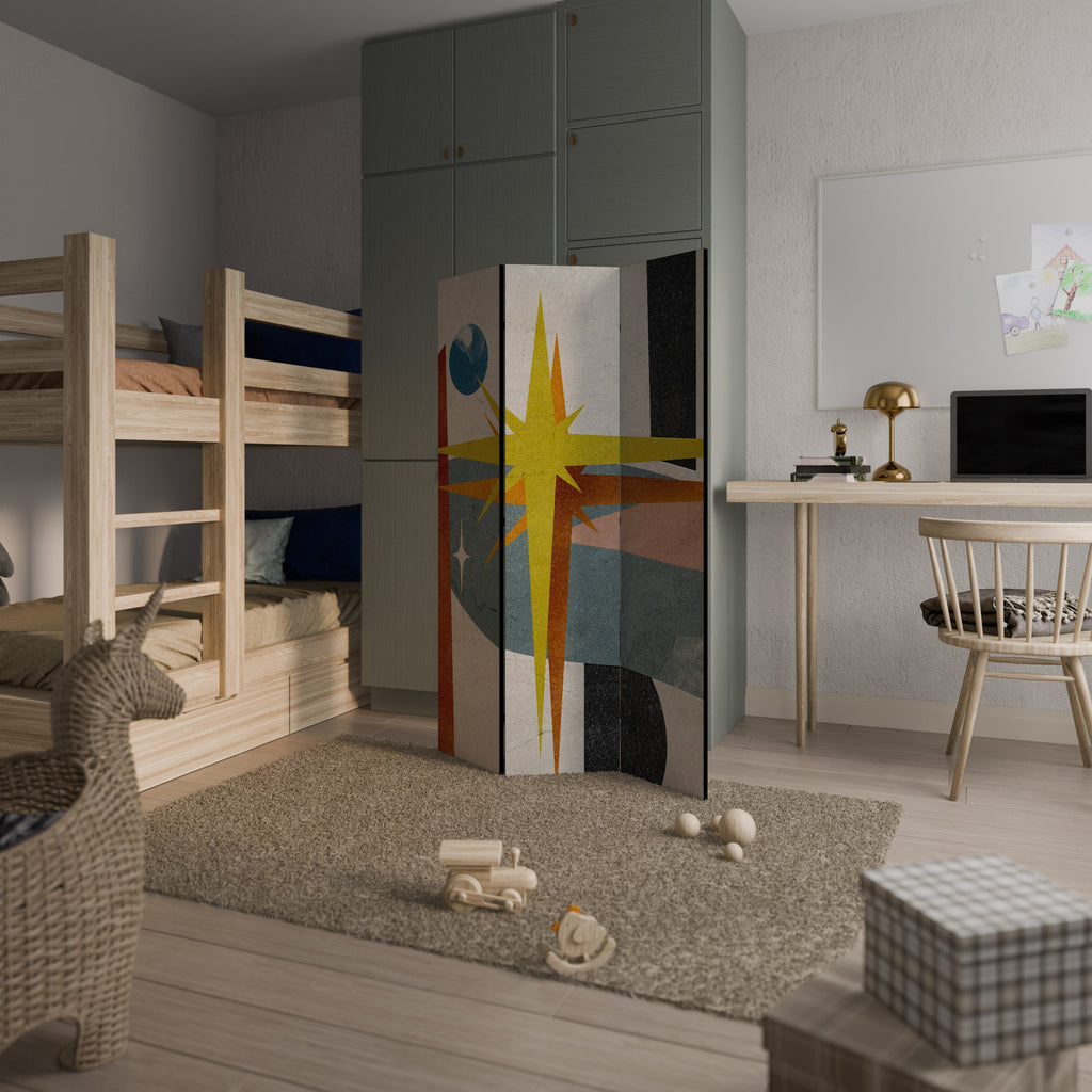 INTERSTELLAR VIBES Biombo Decorativo de 3 Painéis