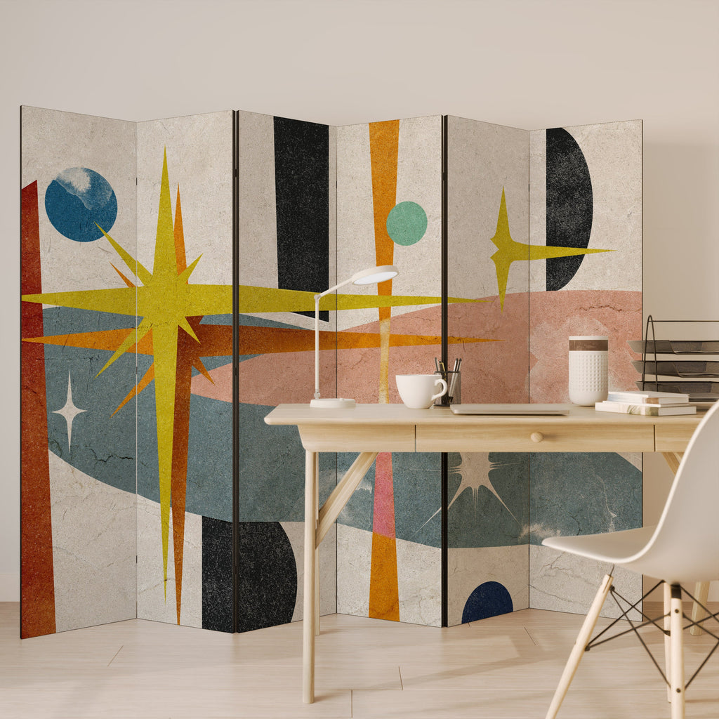 INTERSTELLAR VIBES Biombo Decorativo de 6 Painéis