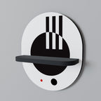 BLACK AND WHITE COMBINATION Prateleira Oval Decorativa em Acabamento Preto