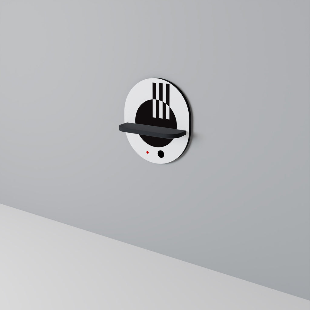 BLACK AND WHITE COMBINATION Prateleira Oval Decorativa em Acabamento Preto