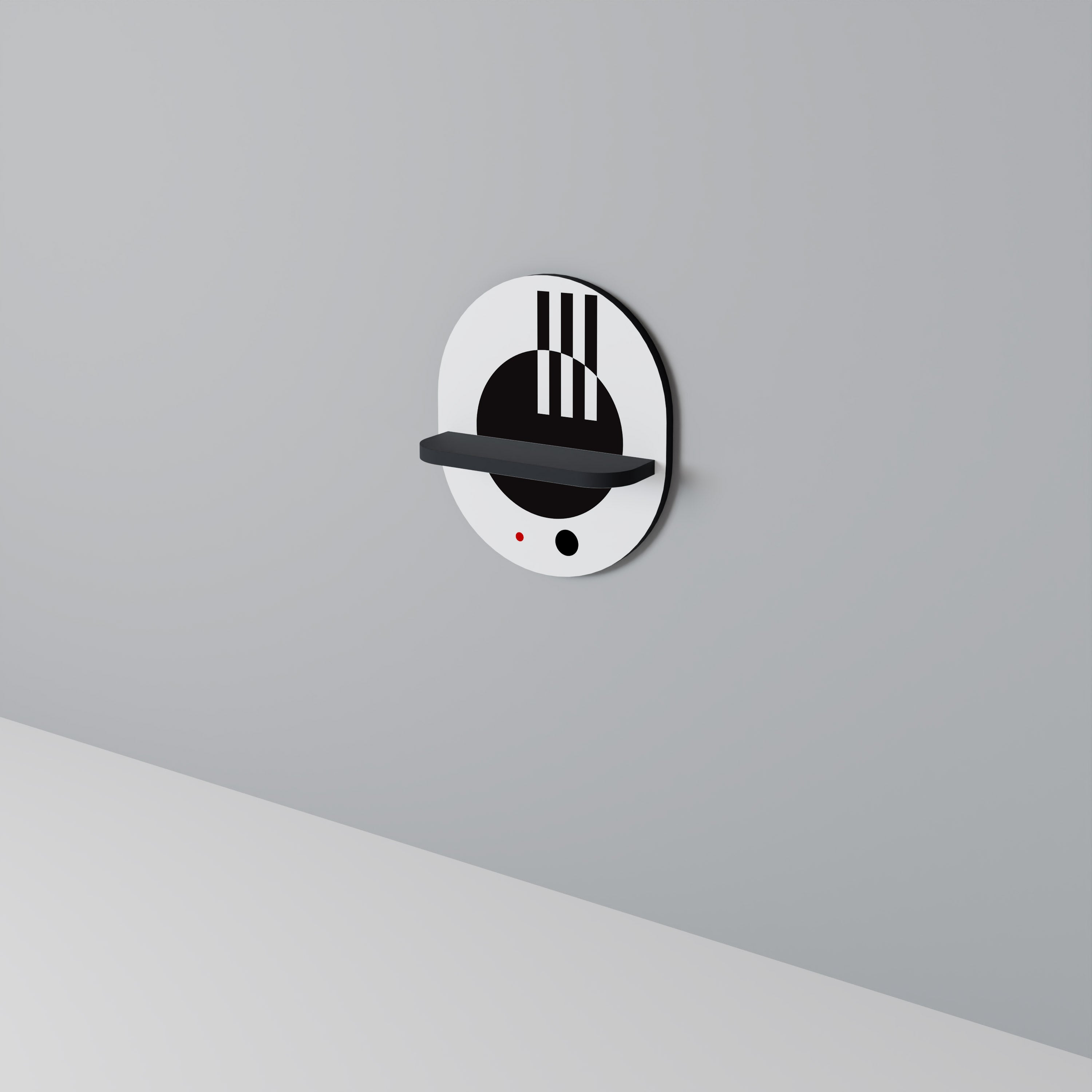 BLACK AND WHITE COMBINATION Prateleira Oval Decorativa em Acabamento Preto