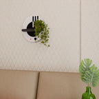 BLACK AND WHITE COMBINATION Prateleira Oval Decorativa em Acabamento Preto