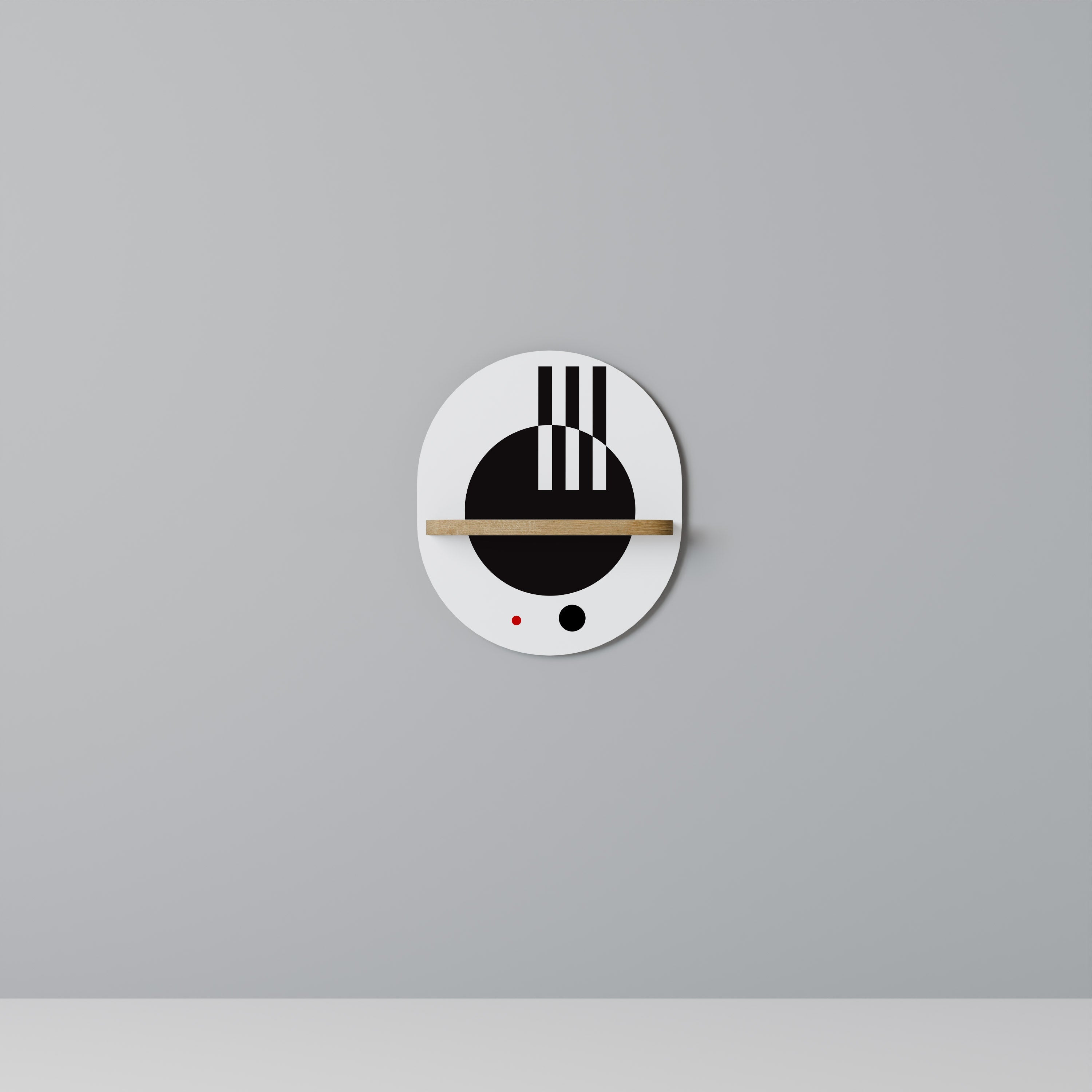 BLACK AND WHITE COMBINATION Prateleira Oval Decorativa em Efeito Carvalho