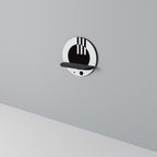 BLACK AND WHITE COMBINATION Round Art Shelf In Black Finish