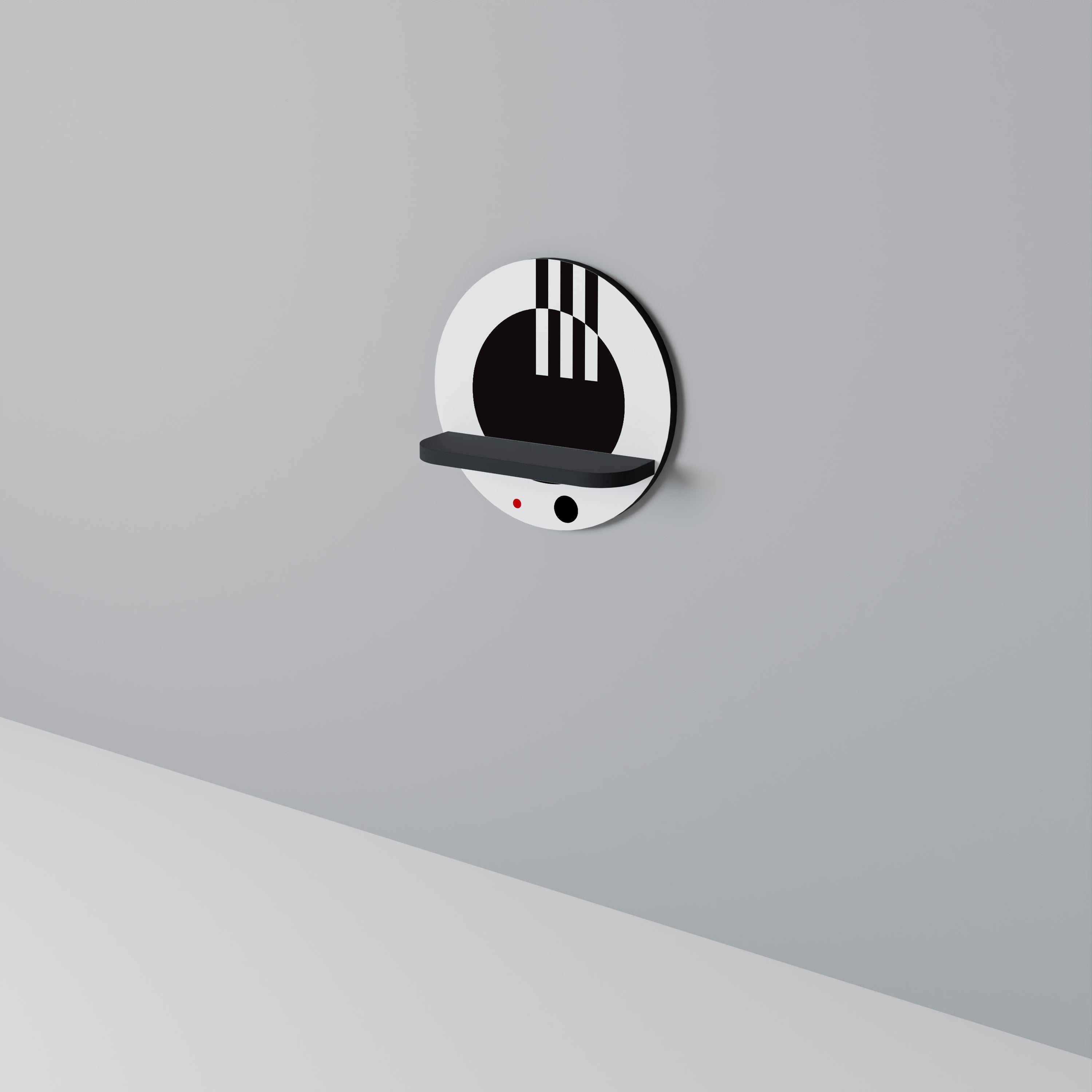 BLACK AND WHITE COMBINATION Prateleira Redonda Decorativa em Acabamento Preto