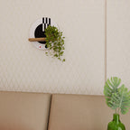 BLACK AND WHITE COMBINATION Prateleira Redonda Decorativa em Efeito Carvalho