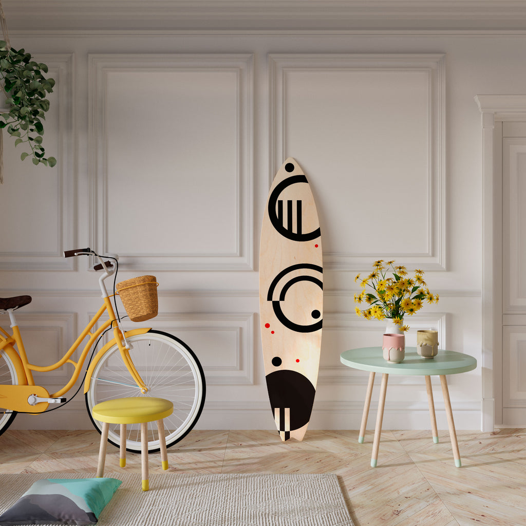 BLACK AND WHITE COMBINATION Painel Decorativo Prancha de Surf