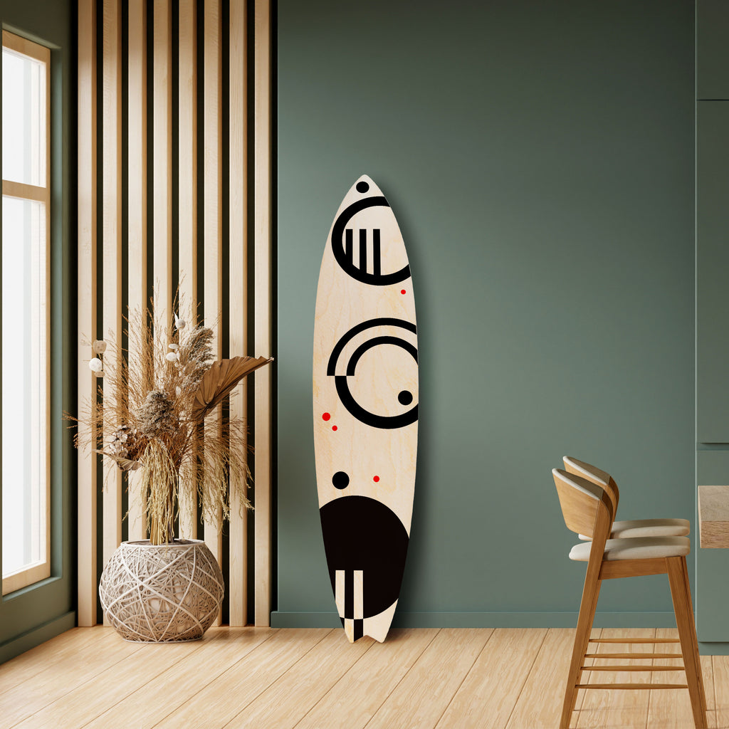 BLACK AND WHITE COMBINATION Painel Decorativo Prancha de Surf