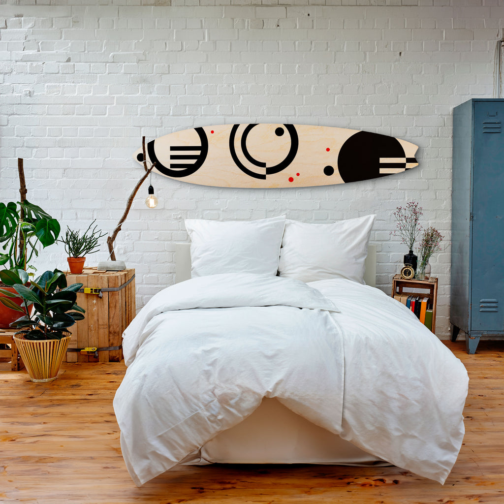 BLACK AND WHITE COMBINATION Painel Decorativo Prancha de Surf