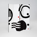 BLACK AND WHITE COMBINATION Decorative 4-Panel Room Divider