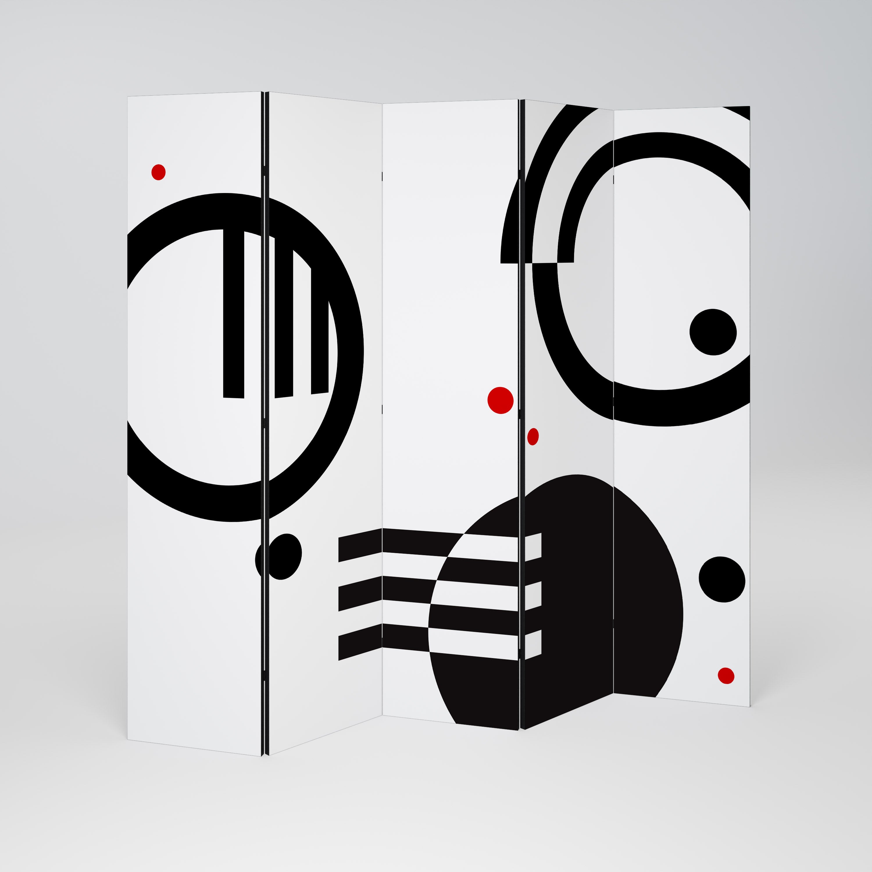 BLACK AND WHITE COMBINATION Biombo de 5 Painéis