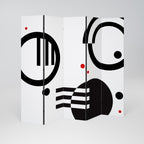 BLACK AND WHITE COMBINATION Decorative 5-Panel Room Divider