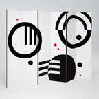 BLACK AND WHITE COMBINATION Decorative 6-Panel Room Divider