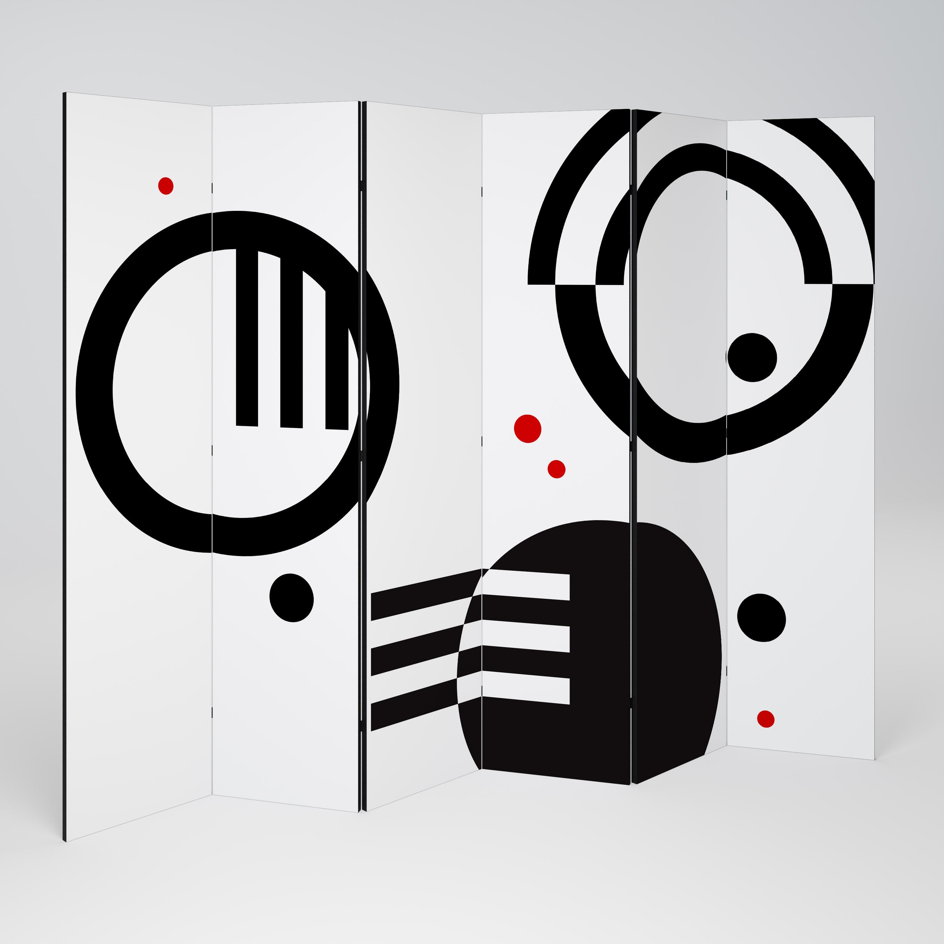 BLACK AND WHITE COMBINATION Biombo Decorativo de 6 Painéis