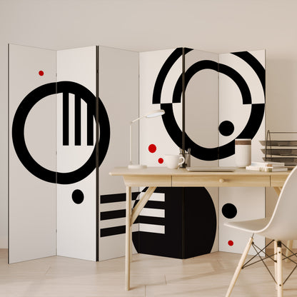 BLACK AND WHITE COMBINATION Biombo de 6 Painéis