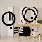 BLACK AND WHITE COMBINATION Decorative 6-Panel Room Divider