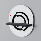 ORBITAL FLOW Oval Art Shelf In Black Finish