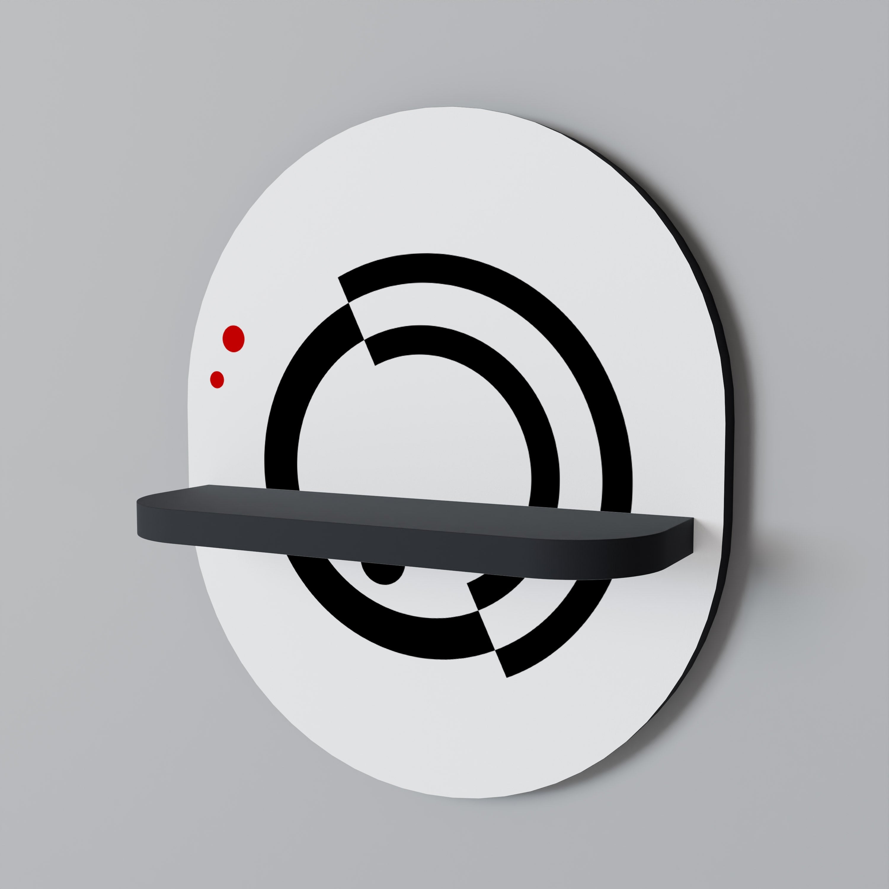 ORBITAL FLOW Prateleira Oval Decorativa em Acabamento Preto