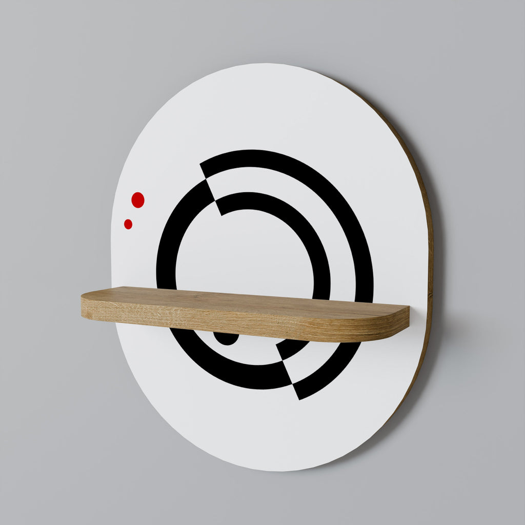 ORBITAL FLOW Oval Art Shelf In Oak Effect