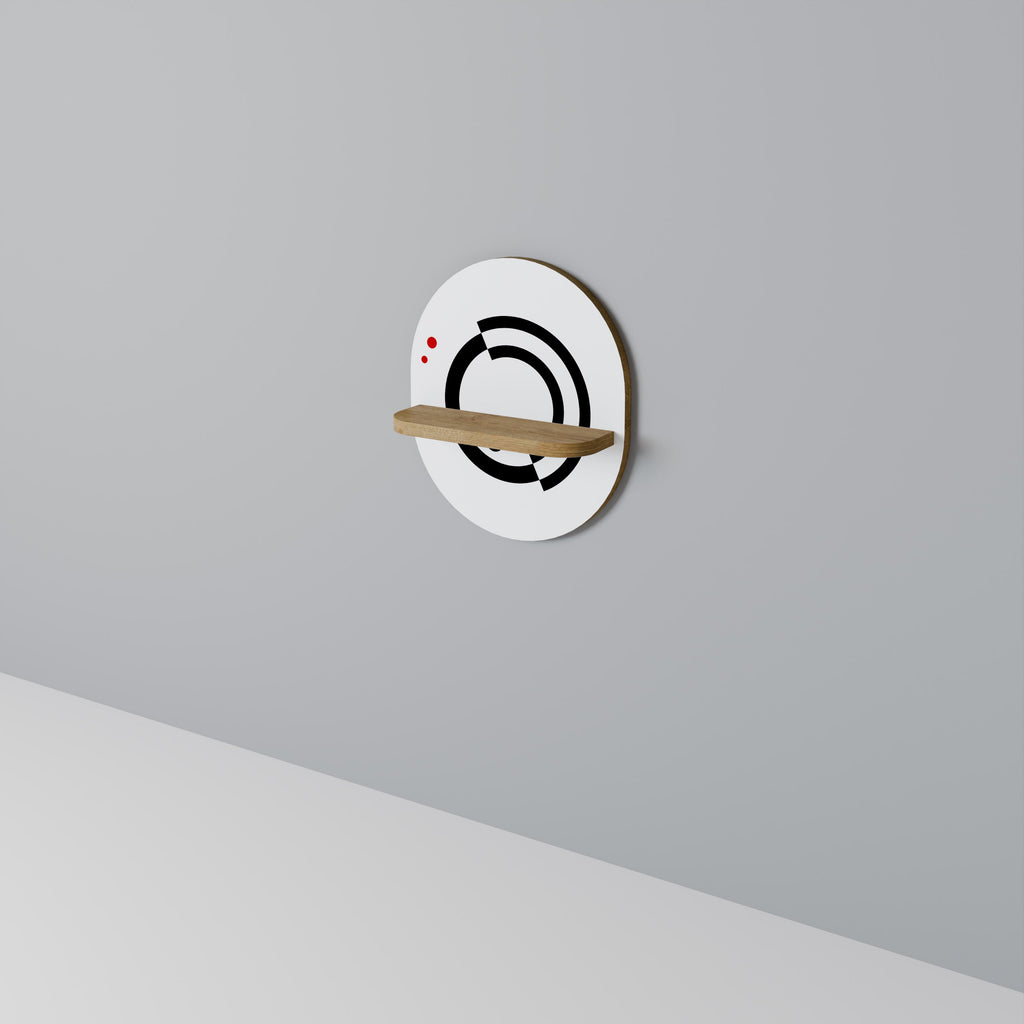 ORBITAL FLOW Oval Art Shelf In Oak Effect