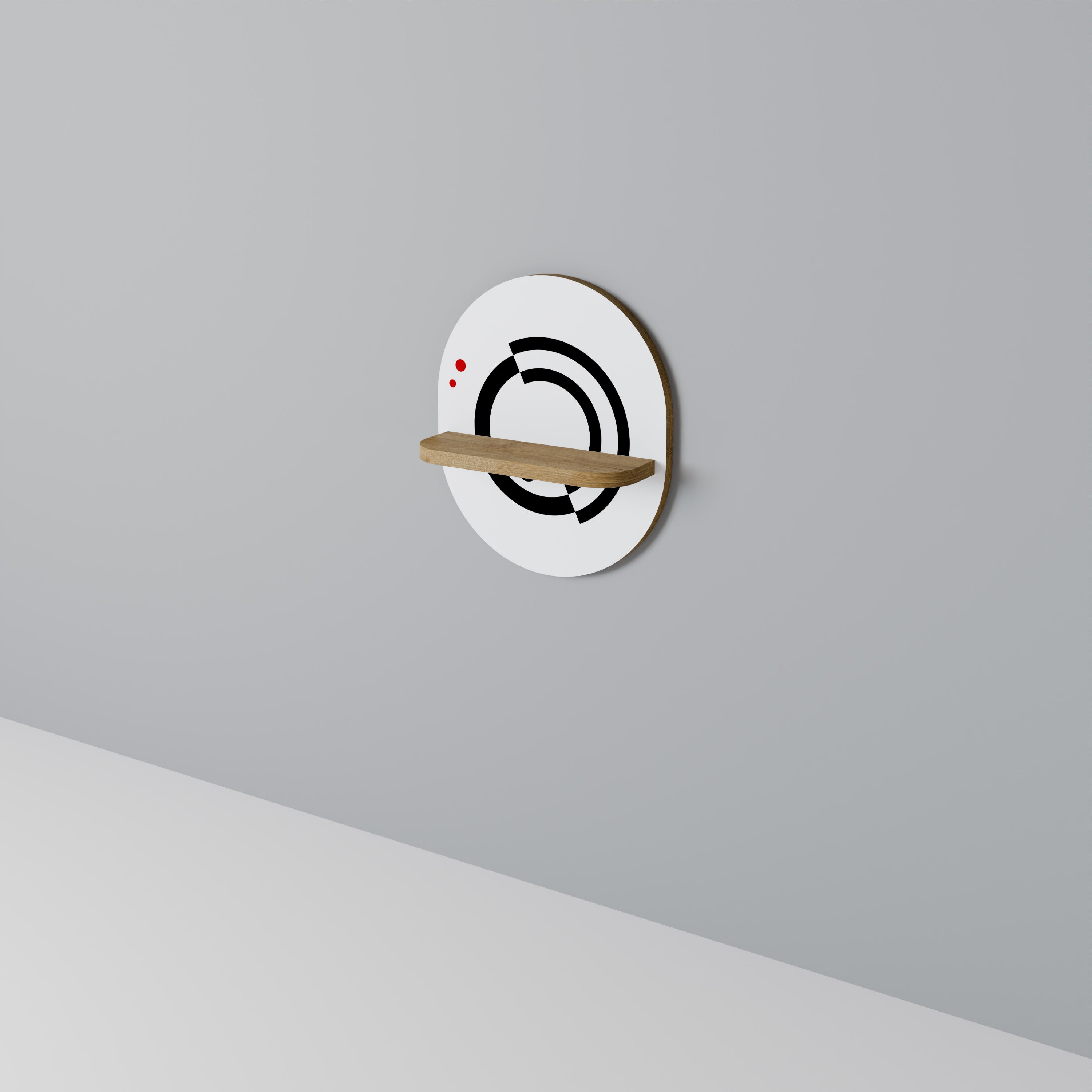 ORBITAL FLOW Prateleira Oval Decorativa em Efeito Carvalho