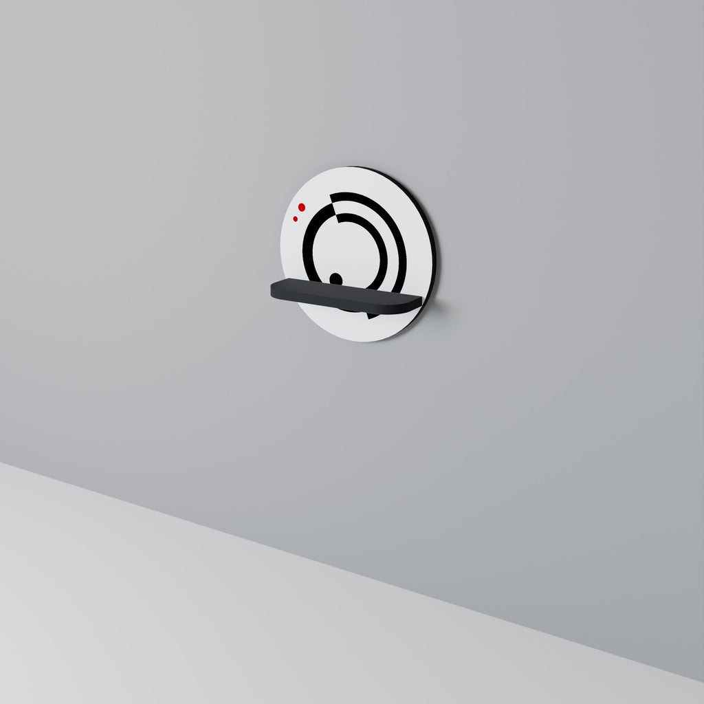 ORBITAL FLOW Prateleira Redonda Decorativa em Acabamento Preto