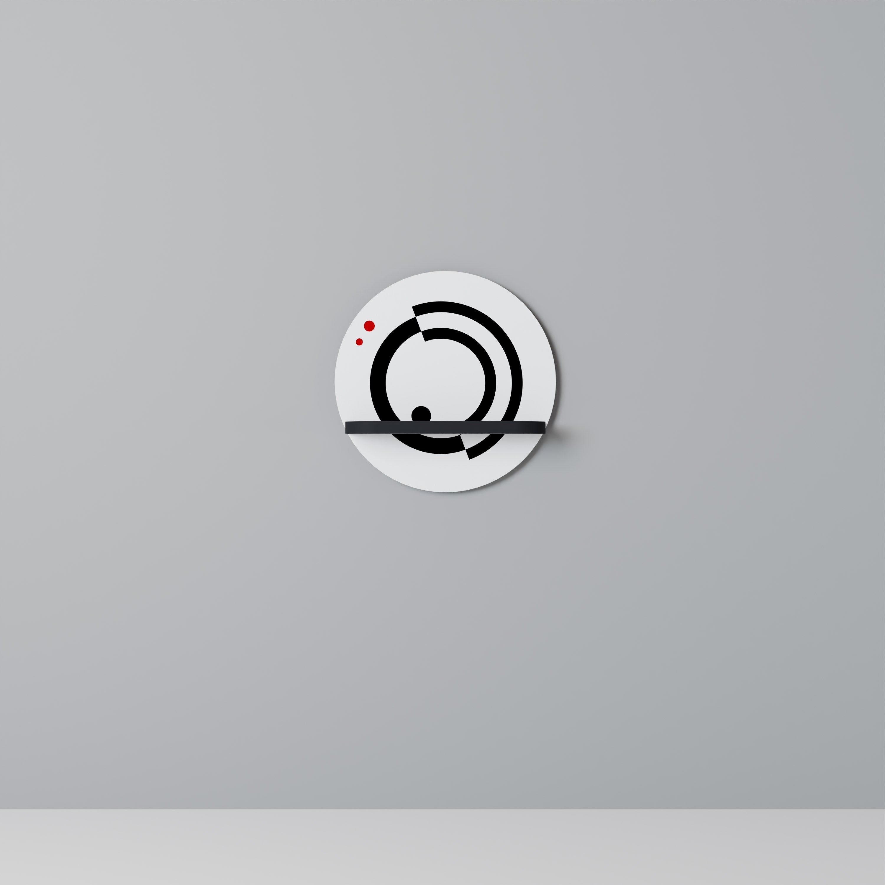 ORBITAL FLOW Prateleira Redonda Decorativa em Acabamento Preto