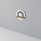 ORBITAL FLOW Round Art Shelf In Oak Effect