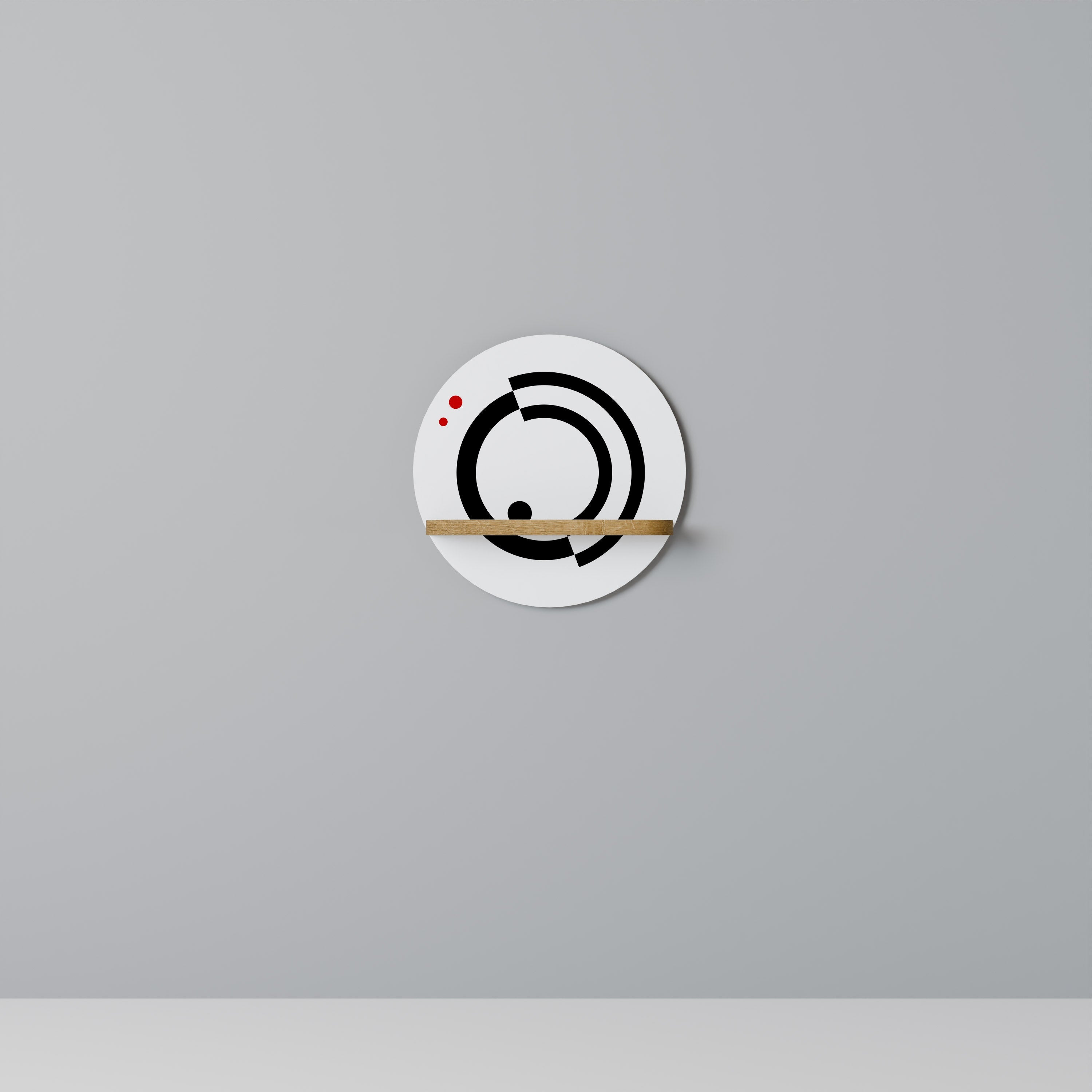 ORBITAL FLOW Prateleira Redonda Decorativa em Efeito Carvalho