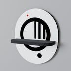 MINIMAL DOTS Prateleira Oval Decorativa em Acabamento Preto