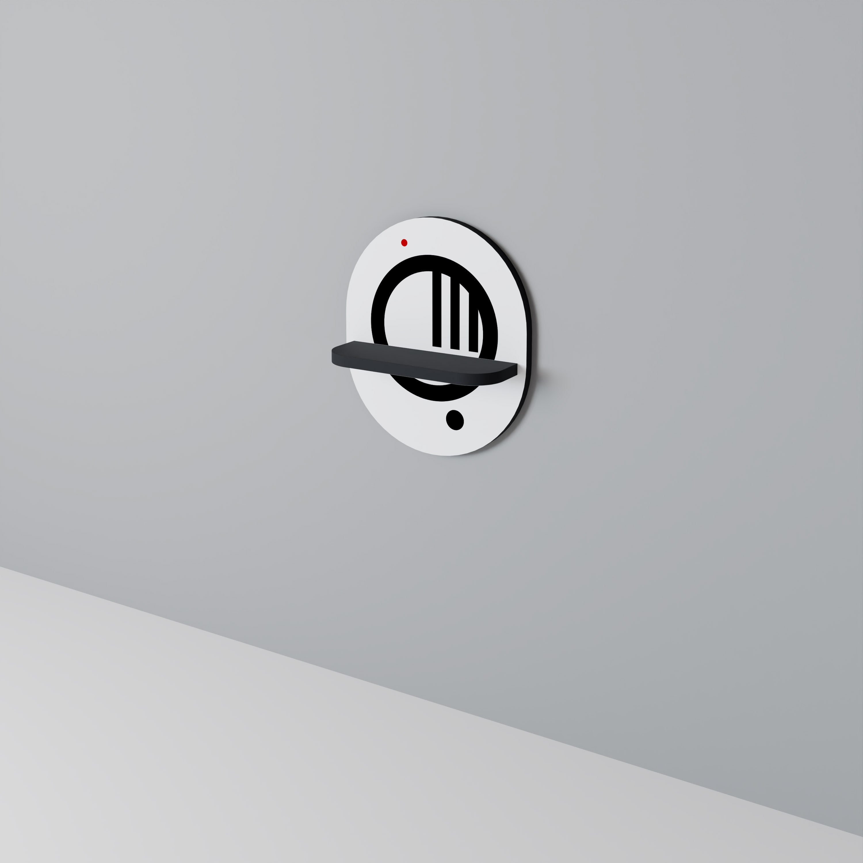 MINIMAL DOTS Prateleira Oval Decorativa em Acabamento Preto