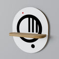 MINIMAL DOTS Prateleira Oval Decorativa em Efeito Carvalho
