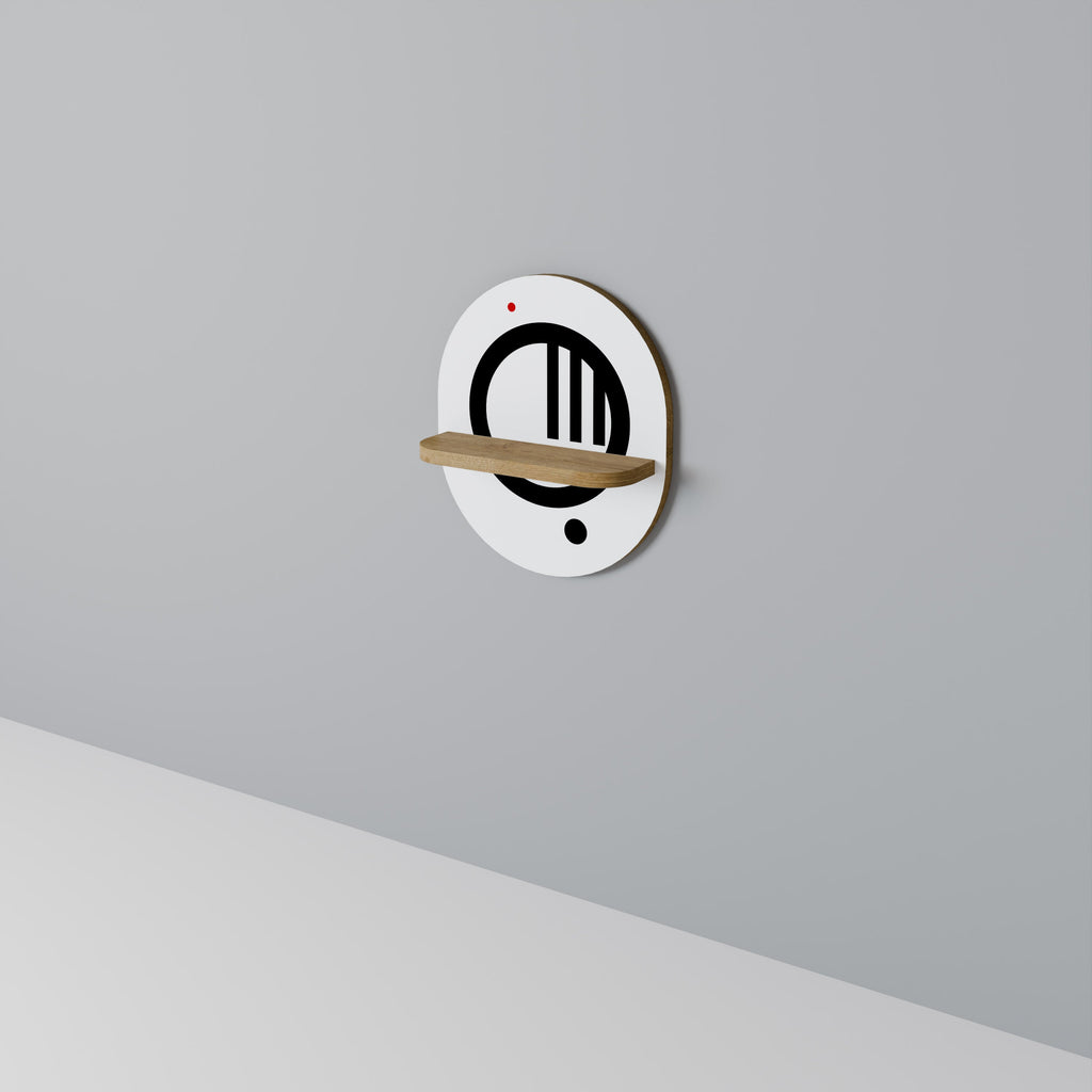 MINIMAL DOTS Prateleira Oval Decorativa em Efeito Carvalho