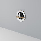 MINIMAL DOTS Prateleira Oval Decorativa em Efeito Carvalho