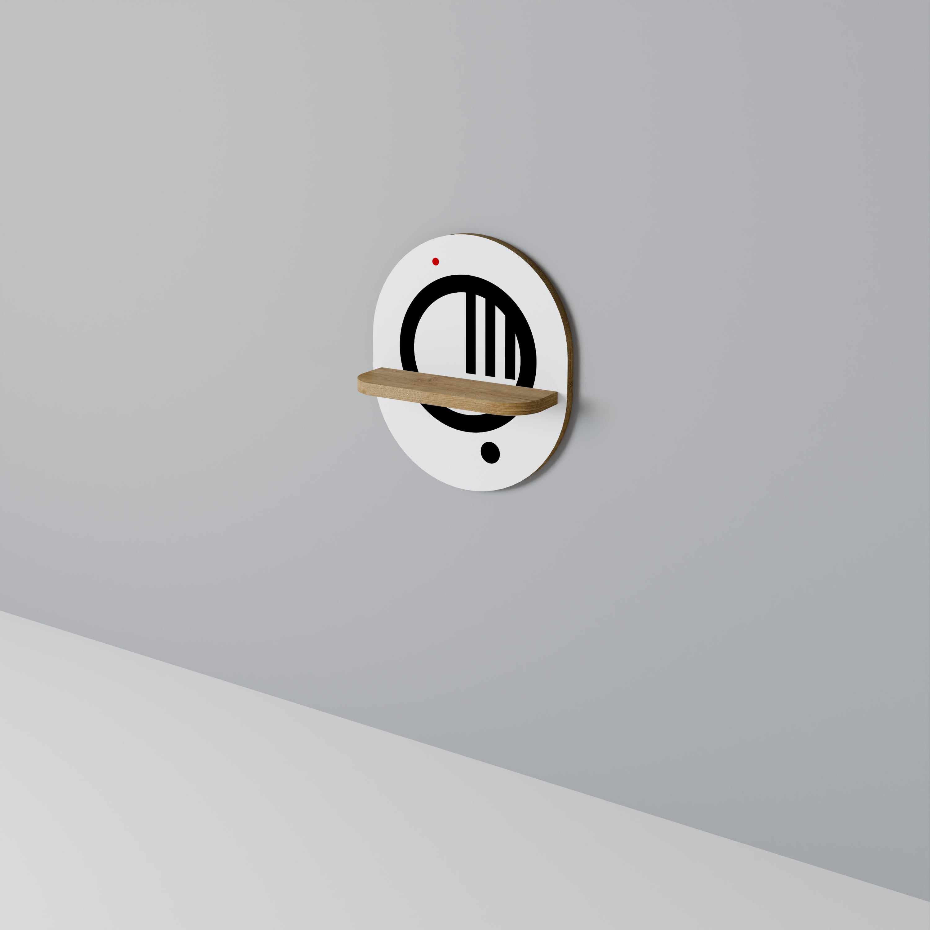 MINIMAL DOTS Prateleira Oval Decorativa em Efeito Carvalho