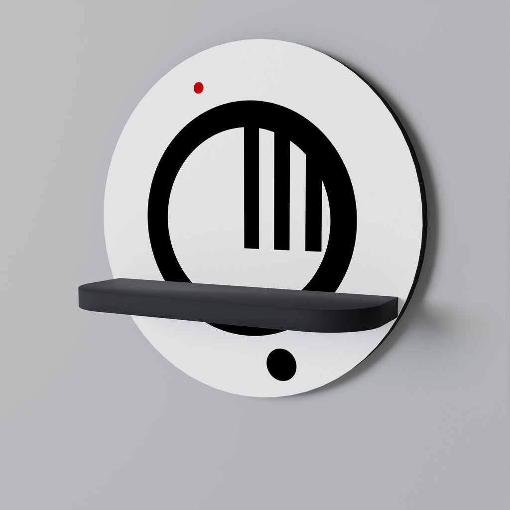 MINIMAL DOTS Prateleira Redonda Decorativa em Acabamento Preto