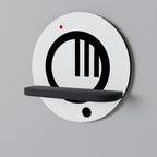 MINIMAL DOTS Prateleira Redonda Decorativa em Acabamento Preto