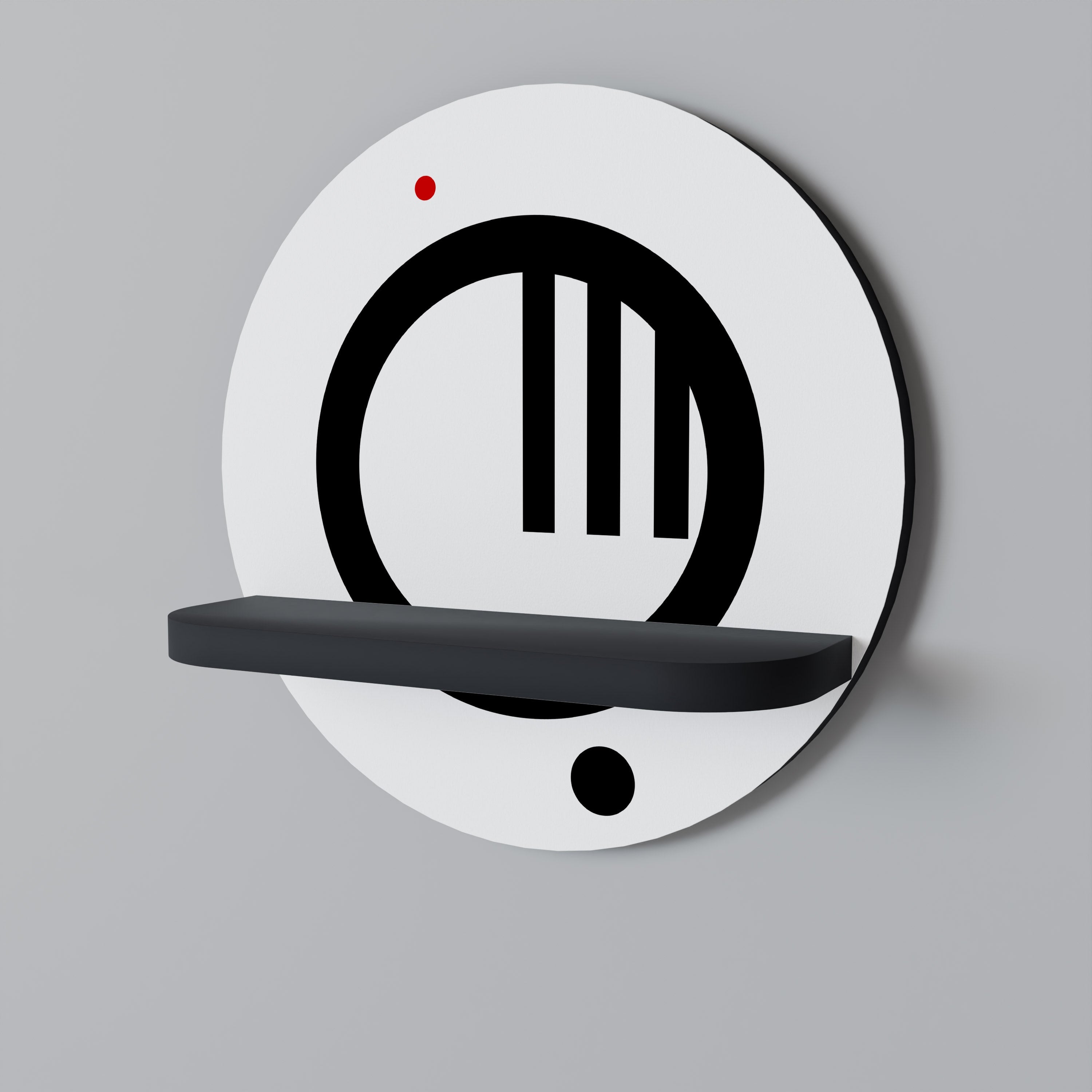 MINIMAL DOTS Prateleira Redonda Decorativa em Acabamento Preto